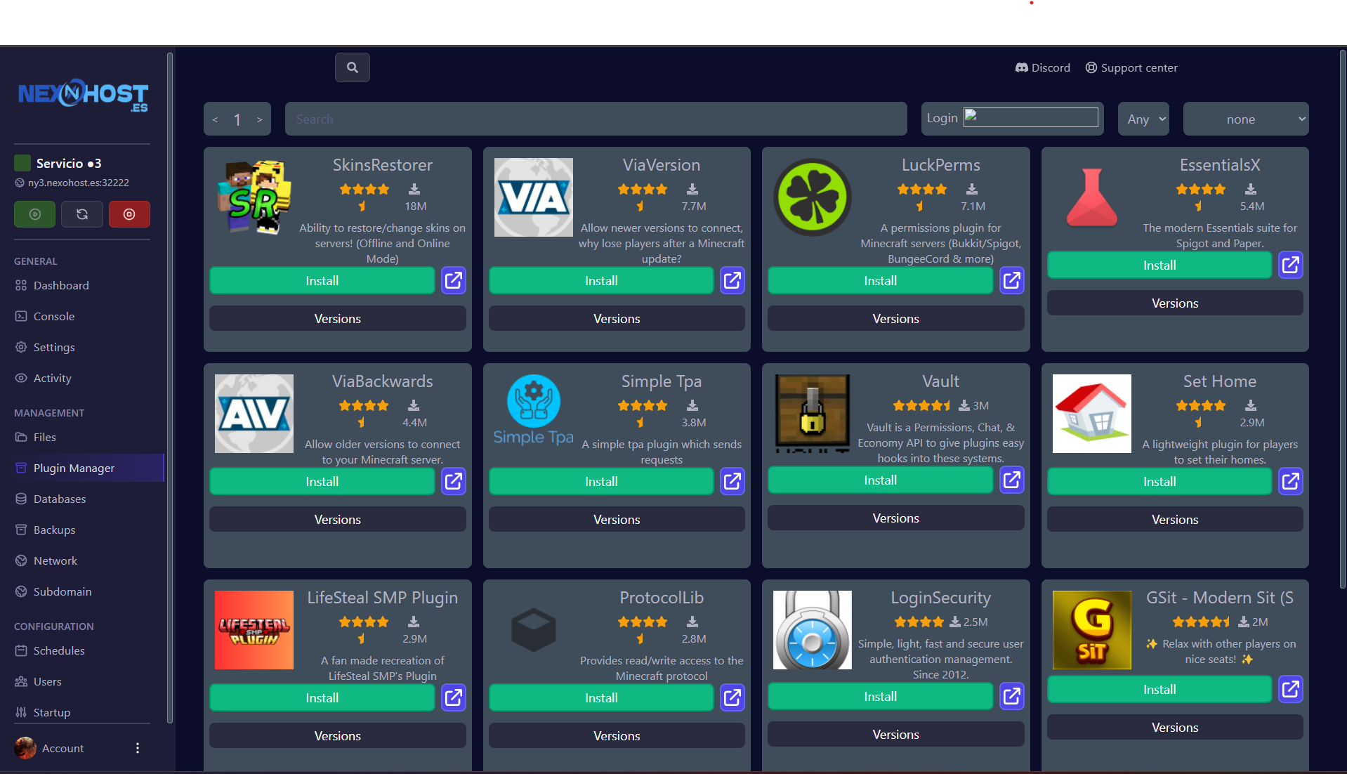 Panel de Control NexoPanel